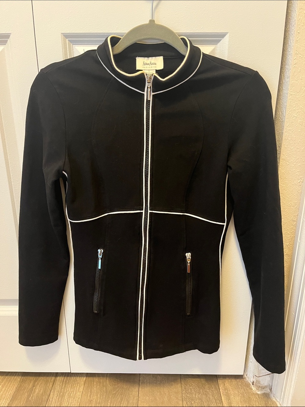 Neiman Marcus Black Jacket with White Trim